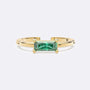 Green Charlotte Baguette Solitaire Open Ring