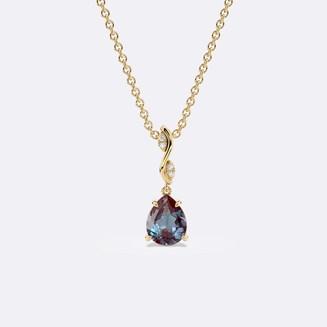 Alexandrite Juniper Pear Necklace