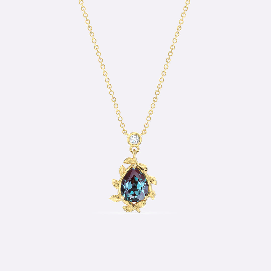 Alexandrite Wisteria Pear Necklace