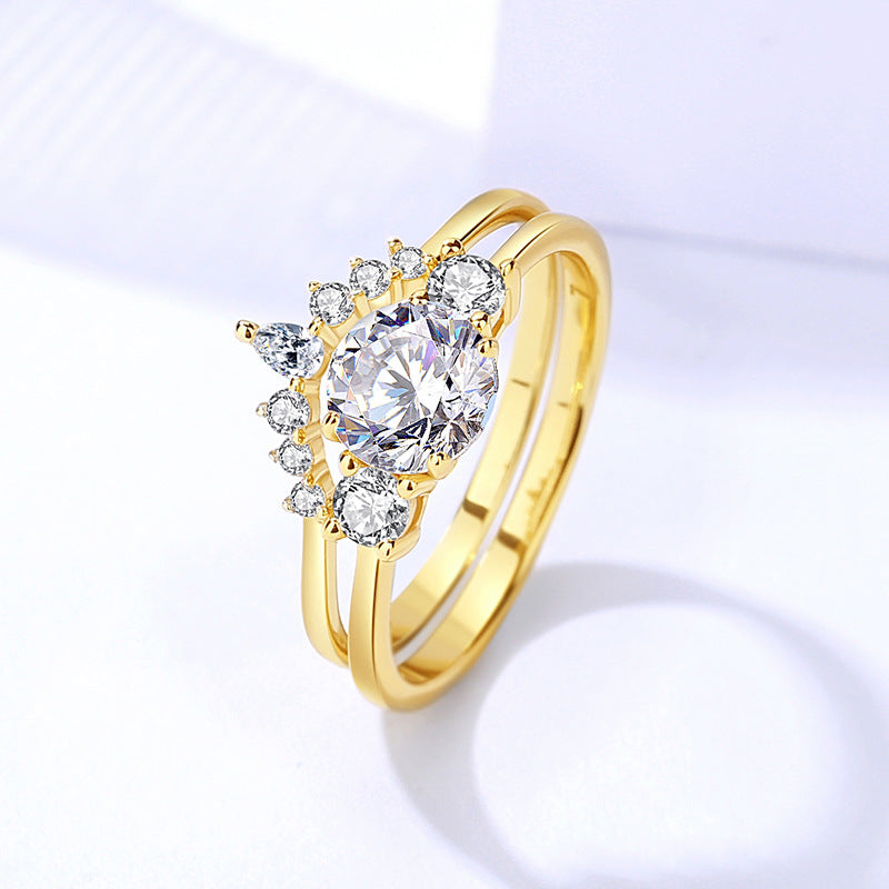 Moissanite Belle Round Ring Set