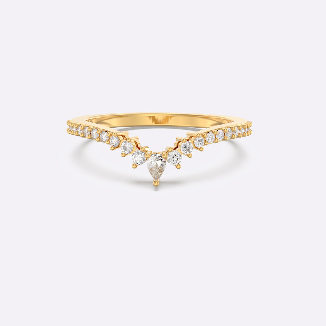 Flair Moissanite Curved Wedding Band