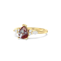 Alexandrite Melody Side Stones Pear Ring