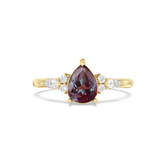 Alexandrite Melody Side Stones Pear Ring