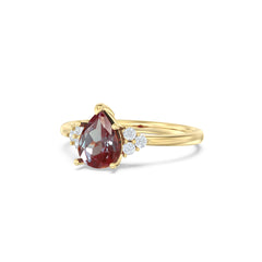 Alexandrite Melody Halo Pear Ring