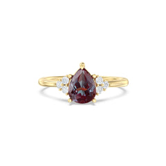 Alexandrite Melody Halo Pear Ring