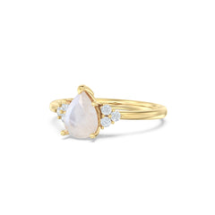 Moonstone Melody Halo Pear Ring