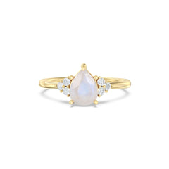 Moonstone Melody Halo Pear Ring