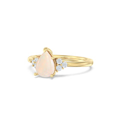 Opal Melody Halo Pear Ring