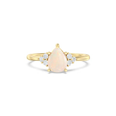 Opal Melody Halo Pear Ring