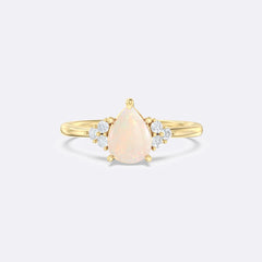 Opal Melody Halo Pear Ring