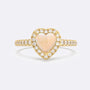 Opal Raw Pave Heart Ring