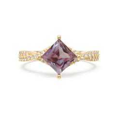 Alexandrite Petite Twisted Vine Pave Princess Ring