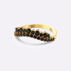 Aubrey Black Spinel Curved Band