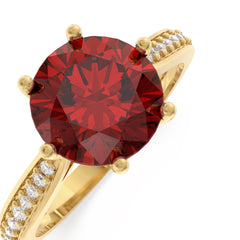 Garnet Raw Pave Round Ring