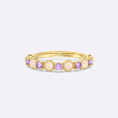 Bari Opal & Amethyst Curved Wedding Band