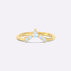 Lunette Moonstone Curved Wedding Band