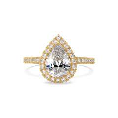 Moissanite Cambria Pave Pear Ring