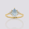 Aquamarine Melody Halo Pear Ring